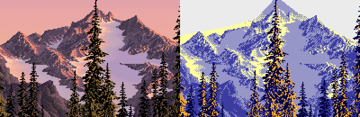 The peak, lit