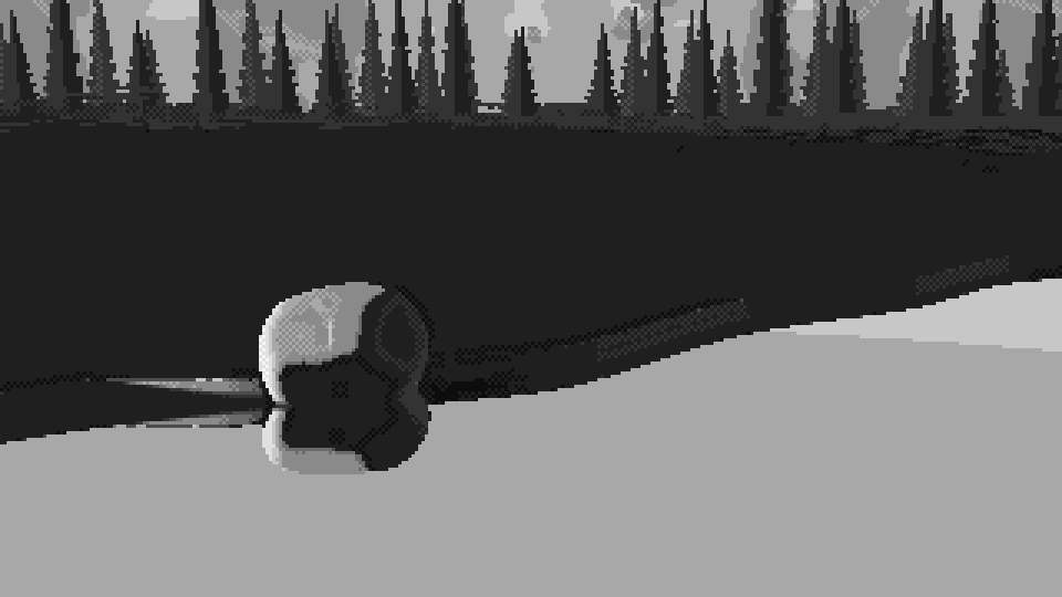The skull in the setting