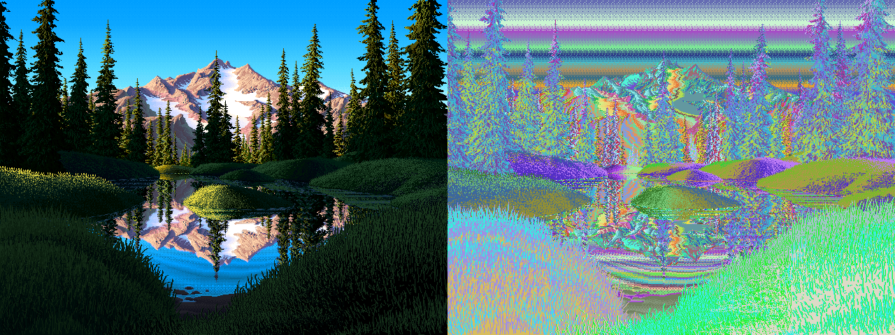 Random-colour index map of V16