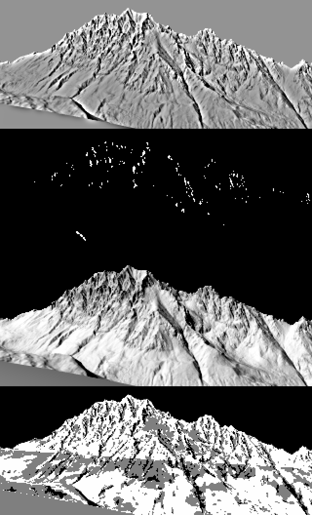 Debug fields: relief, shade fraction, n·l, step.